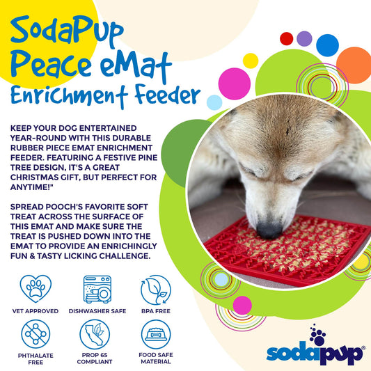 SodaPup "Peace" Christmas Tree emat Enrichment Lick Mat Dogs Cats | design