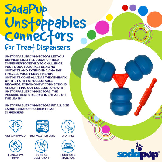 SodaPup Unstoppables Connectors Rubber Treat Dispensers 2 Pack
