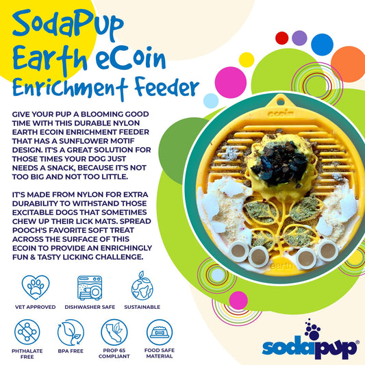 SodaPup Earth eCoin Nylon Lick Mat Dogs | USA Made Enrichment Toy