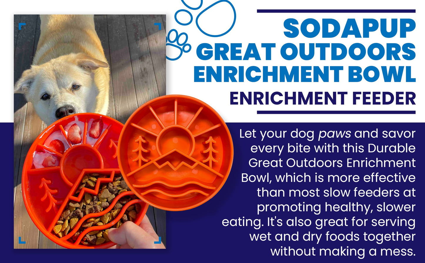 SodaPup Great Outdoors eBowl Slow Feeder Dog Bowl & Enrichment | USA Made