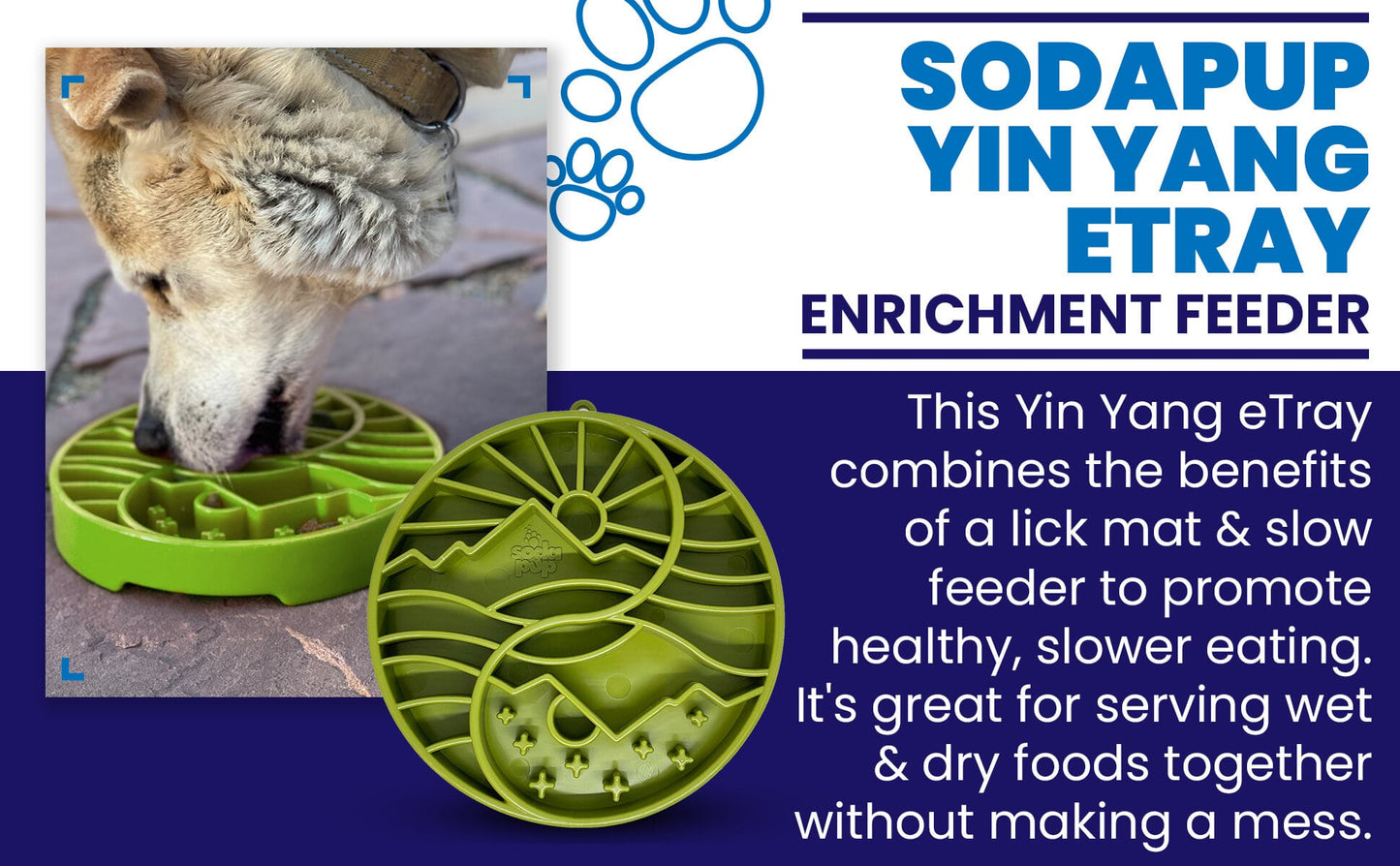 SodaPup Sun Moon eTray Shallow Slow Feeder Dog Bowl Enrichment | USA Made