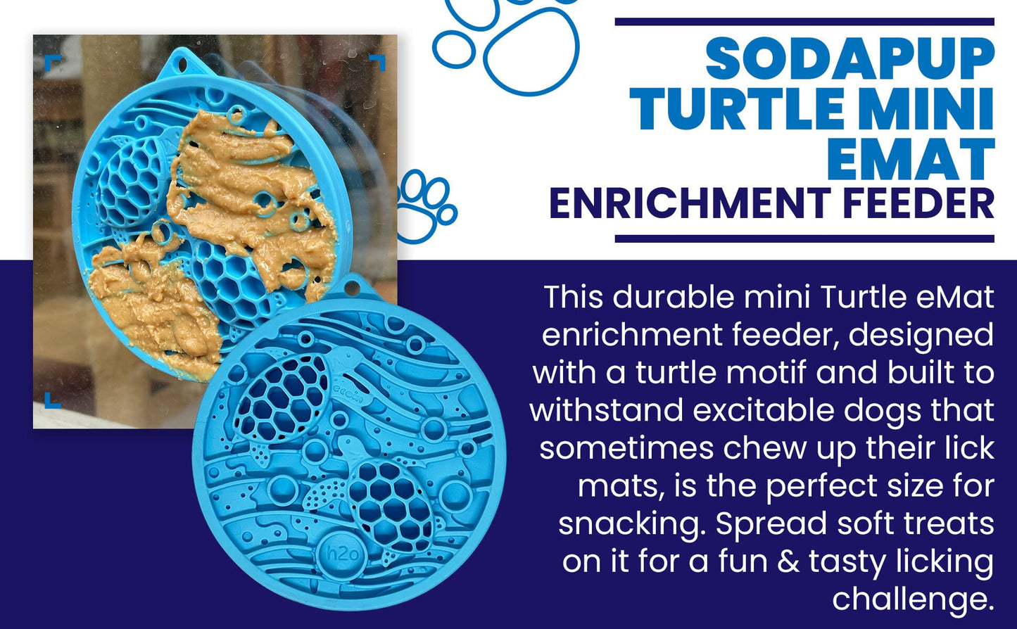 SodaPup Turtle eMat-Mini Lick Mat Suction Cups Small Dogs & Cats | USA