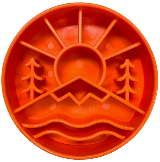 SodaPup Great Outdoors eBowl Slow Feeder Dog Bowl & Enrichment | USA Made orange