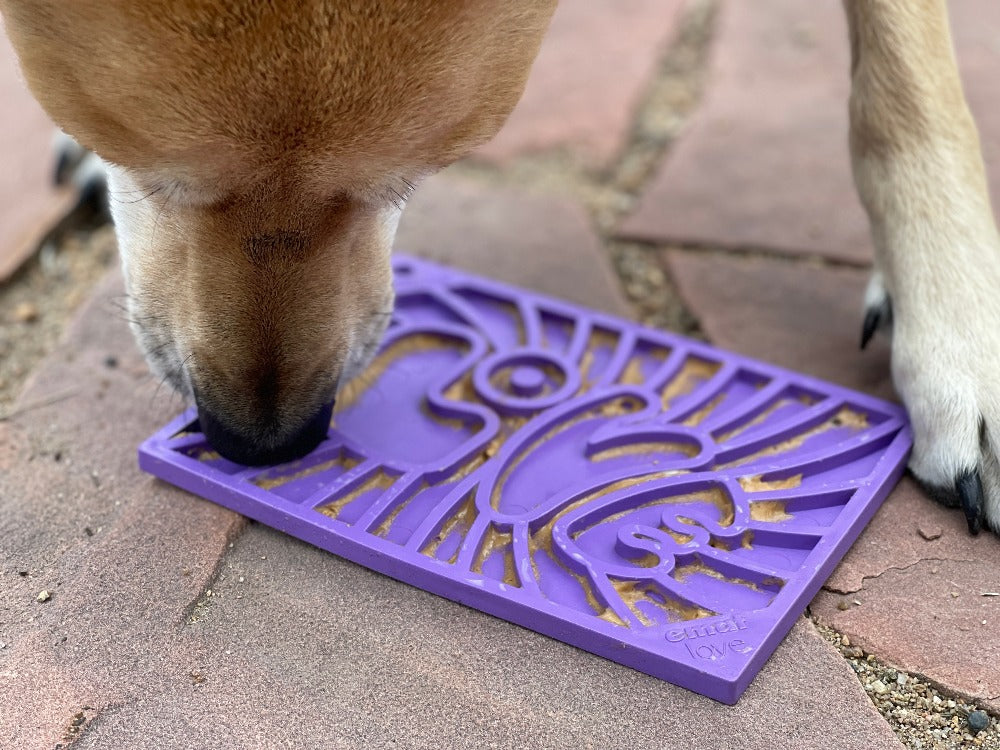 SodaPup Groovy Love eMat Small Enrichment Lick Mat| Retro Peace & Design |