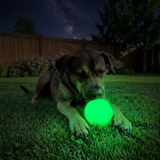 4" Glow-in-the-Dark Dog Ball - Treat Dispenser & Water Toy | USA Made