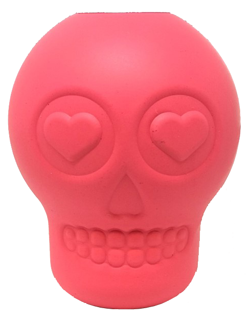 Pink Sugar Skull rubber treat dispenser