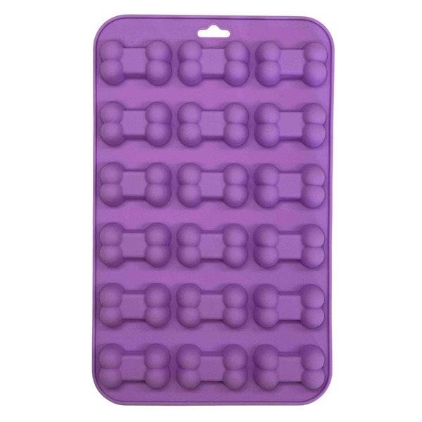 Purple Dogtastic Jelly Shots silicone mold with bone-shaped cavities