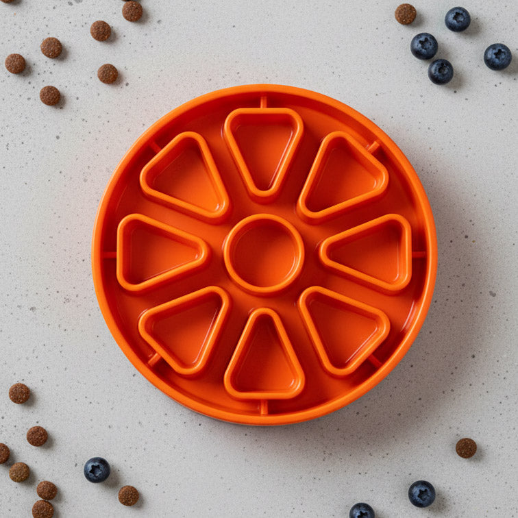 SodaPup Citrus Softie eTray Shallow Slow Feeder Dog Bowl | USA Made