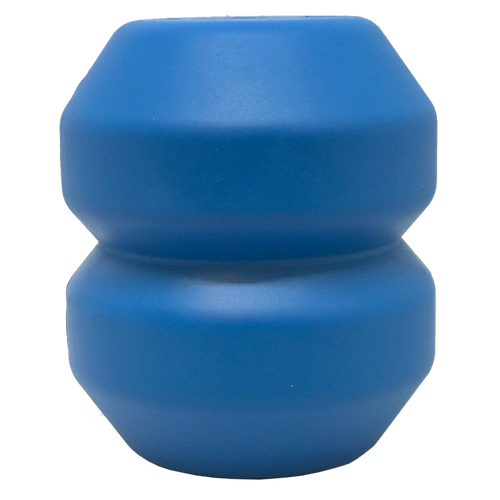 Blue SodaPup Double Trouble rubber treat dispenser with two chambers