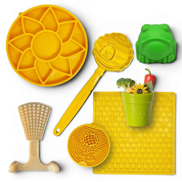 Dog Enrichment Starter Pack - 7 Slow Feeder & Lick Mat Toys