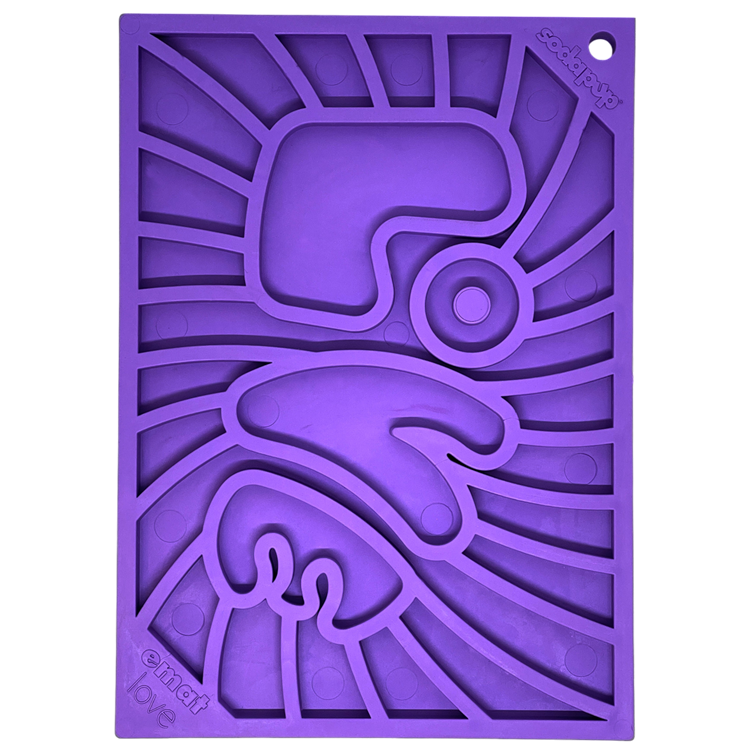Groovy Love eMat - Small Enrichment Lick Mat| Retro Peace & Love