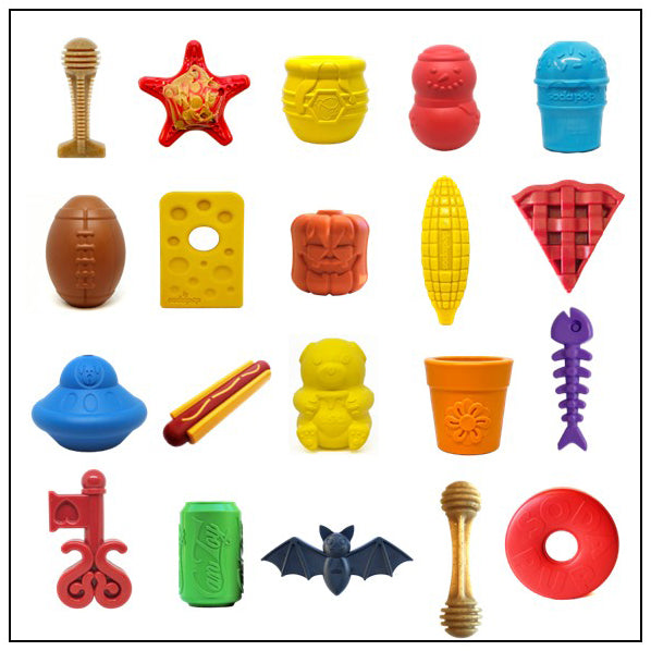 SodaPup Bulk Rubber & Nylon Dog Chew Toys Treat Dispensers Daycares | 20-Pack Cosmetic B-Grade -Made USA