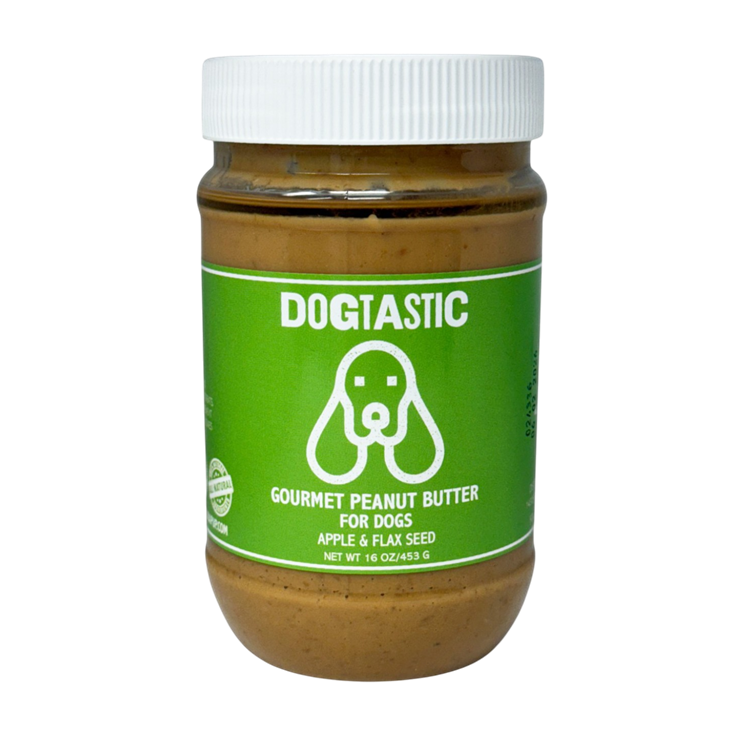 Dogtastic Gourmet Peanut Butter for Dogs Apple Flax Flavor