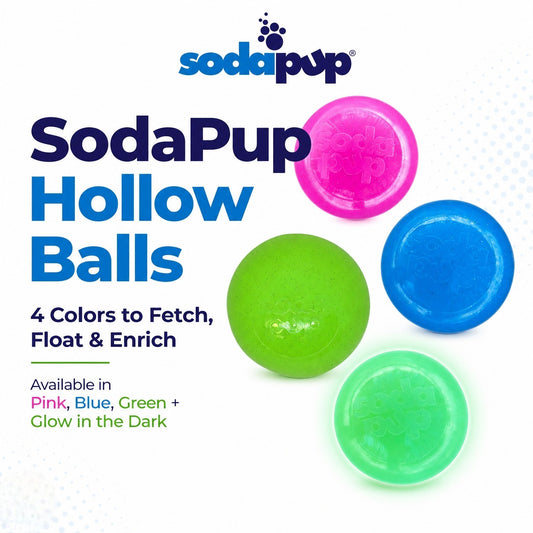 Glitter Ball Dog Toy | Soft PUP-X Rubber Floating Fetch Ball with Treat Dispenser | USA Made