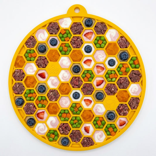 SodaPup Honeycomb Design emat Enrichment Lick Mat Dogs Cats Suction Cups | USA Made