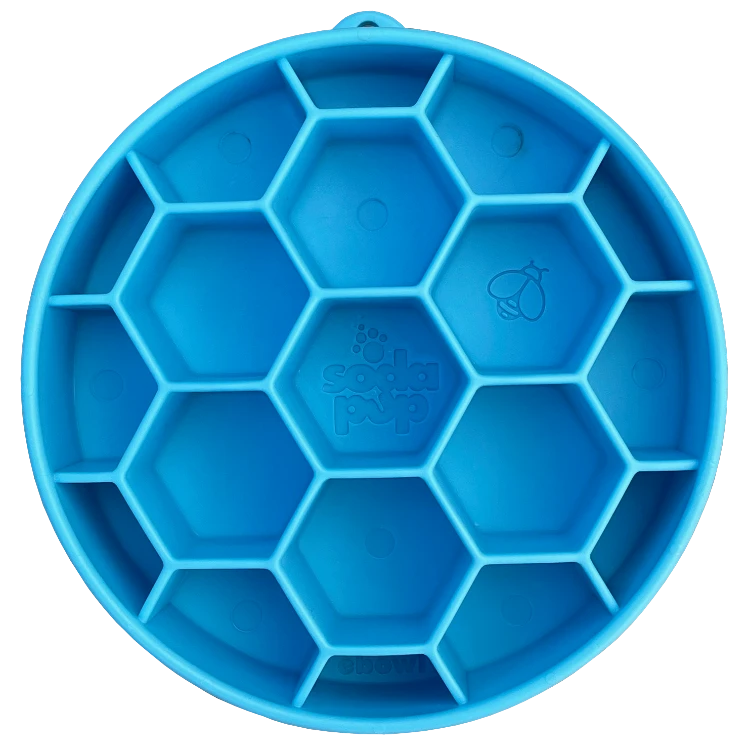 SodaPup Honeycomb Slow Feeder Dog Bowl Cosmetic B Grade No packaging returns Blue Second