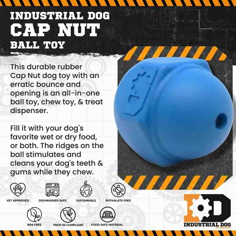 SodaPup Flying Saucer Durable Rubber Chew Toy & Treat Dispenser - Large Blue