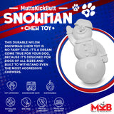 MKB Snowman Ultra Durable Nylon Dog Chew Toy for Aggressive Chewers White - SodaPup/True Dogs, LLC