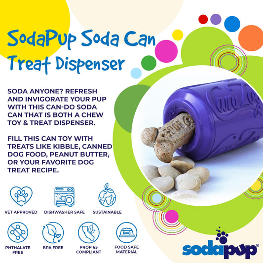SodaPup Can Toy Rubber Dog Chew Average Chewers | Treat Dispenser USA Made