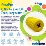 SodaPup Corn on the Cob Treat Dispenser - Yellow - SodaPup/True Dogs, LLC