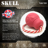 USA-K9 Skull Durable Rubber Chew Toy, Treat Dispenser, Reward Toy, Tug Toy, and Retrieving Toy - Pink