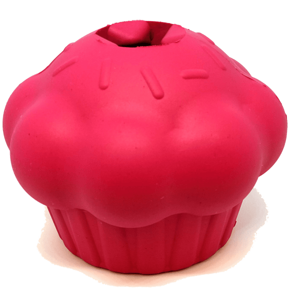 MKB Cupcake Durable Rubber Chew Toy & Treat Dispenser - Pink - SodaPup/True Dogs, LLC
