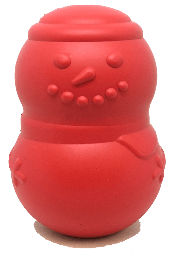SodaPup Snowman Chew Toy Treat Dispenser Large Red