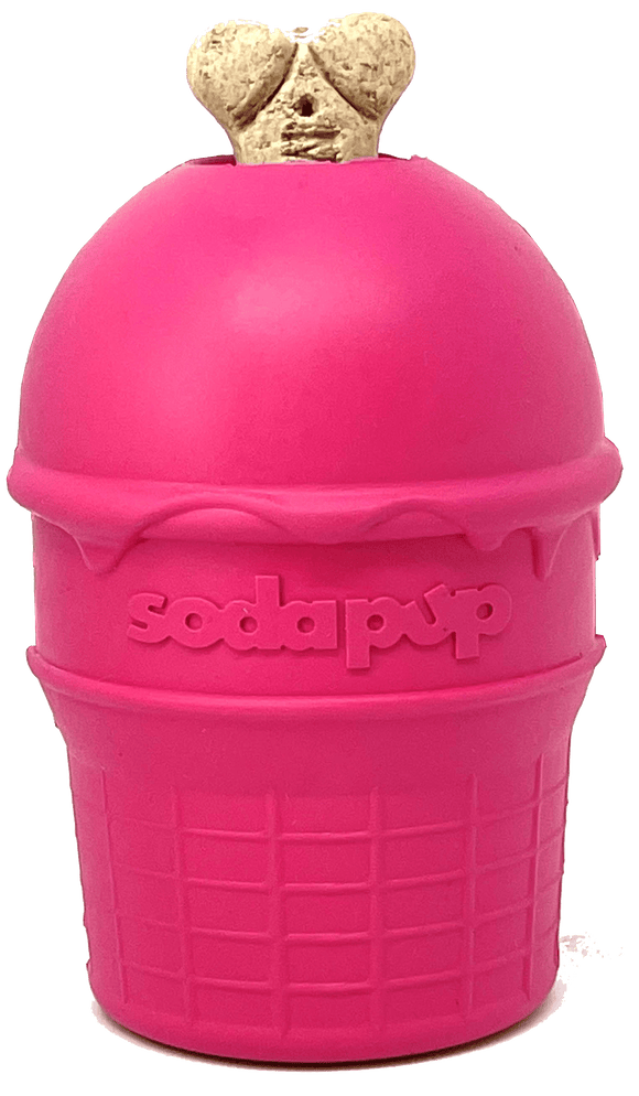 NEW! SP Ice Cream Cone Durable Rubber Chew Toy and Treat Dispenser - SodaPup/True Dogs, LLC