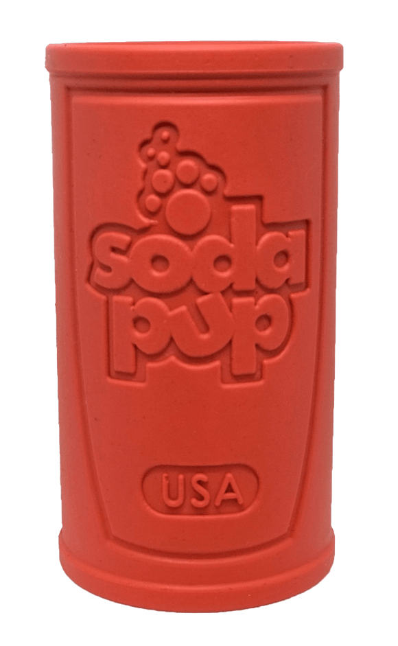 SP Retro Soda Can Durable Rubber Chew Toy and Treat Dispenser - Large - Red - SodaPup/True Dogs, LLC