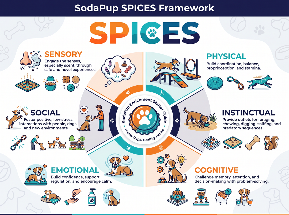 The Canine Enrichment Framework: How SodaPup's SPICES System Gives Dog Owners a Science-Backed Plan