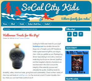 SodaPup Halloween Toys featured in SoCal City Kids Blog