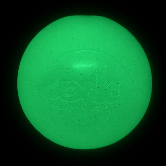 Glow in the Dark Glitter Ball 2-Pack Dog Toy | Soft PUP-X Rubber Floating Fetch Ball with Treat Dispenser | USA Made - SodaPup/True Dogs, LLC