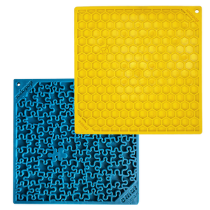 Jigsaw & Honeycomb Dog Lick Mat Bundle | 2-Pack Large eMat Set Jigsaw & Honeycomb Dog Lick Mat Bundle | 2-Pack Large eMat Set