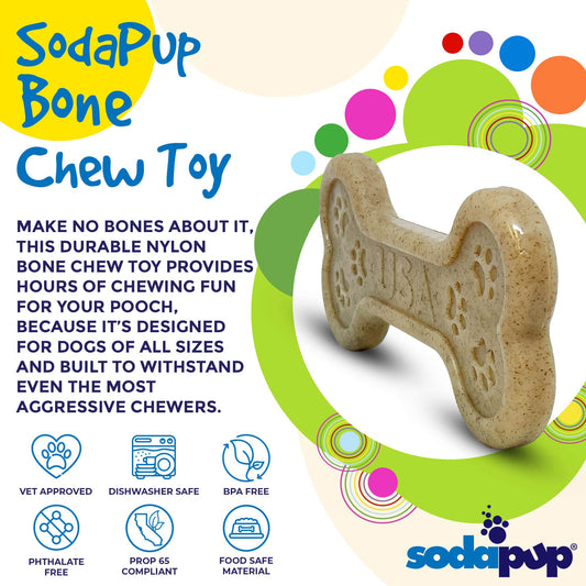 SodaPup Bone eChew Ultra Durable Nylon Dog Chew Toy Aggressive Chewers | USA Made