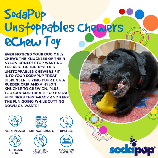 SodaPup Unstoppables Chewers Rubber Treat Dispensers 3 Pack
