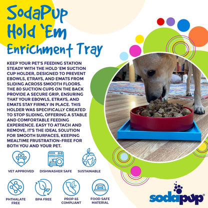 SodaPup Hold 'em Suction Cup Holder Dog Bowls & Lick Mats | USA Made
