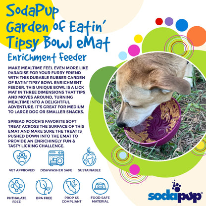 SodaPup Garden Eatin' Tipsy Bowl Wobble Lick Mat Dogs & Cats | USA Made