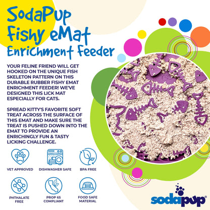 SodaPup Fishy emat Small Enrichment Lick Mat Dogs Cats |