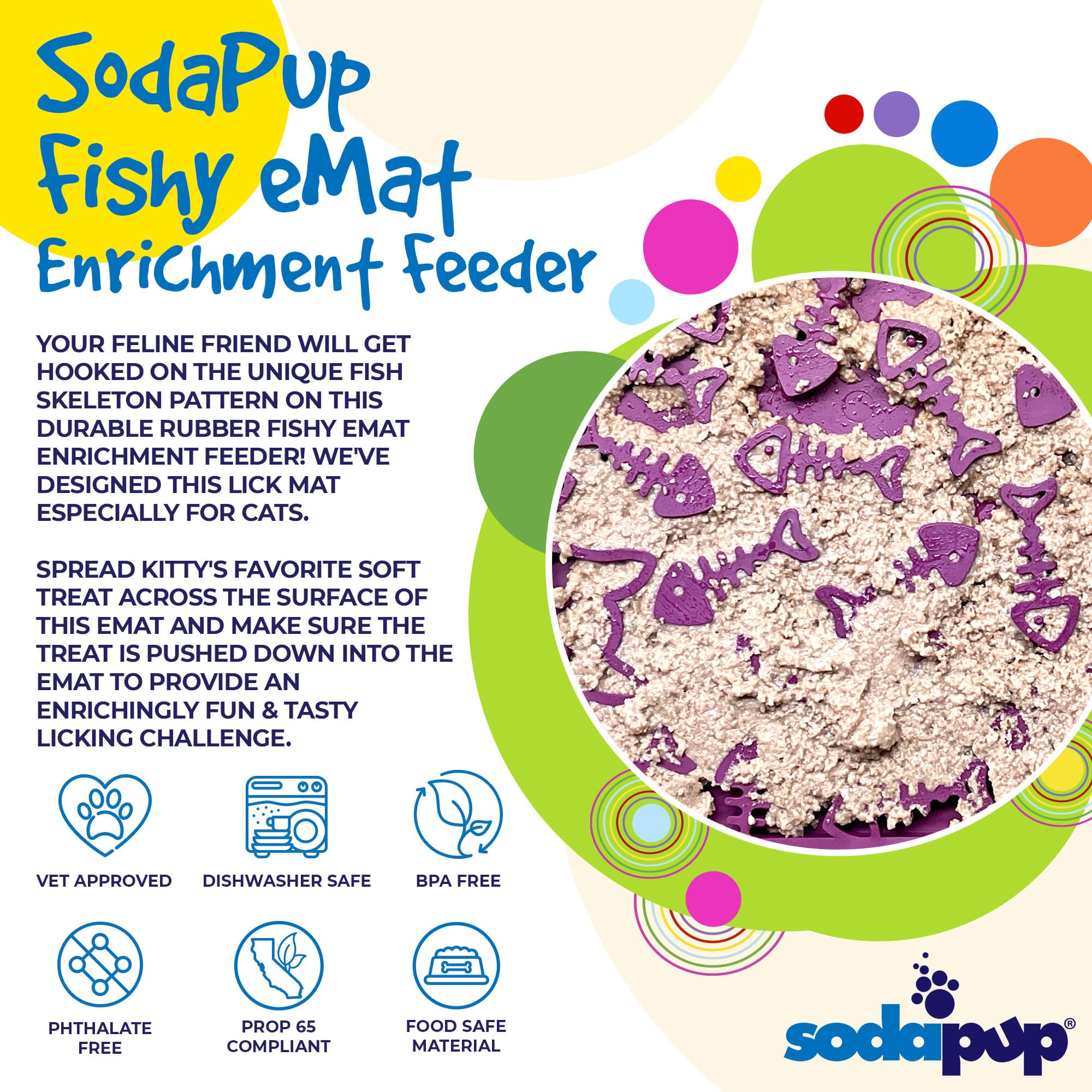 Fishy emat - Small Enrichment Lick Mat for Dogs and Cats | SodaPup