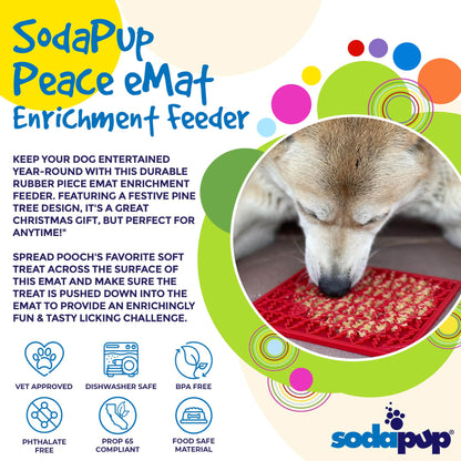 SodaPup "Peace" Christmas Tree emat Enrichment Lick Mat Dogs Cats | design