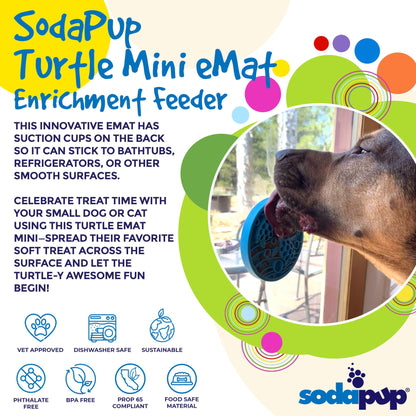 SodaPup Turtle eMat-Mini Lick Mat Suction Cups Small Dogs & Cats | USA