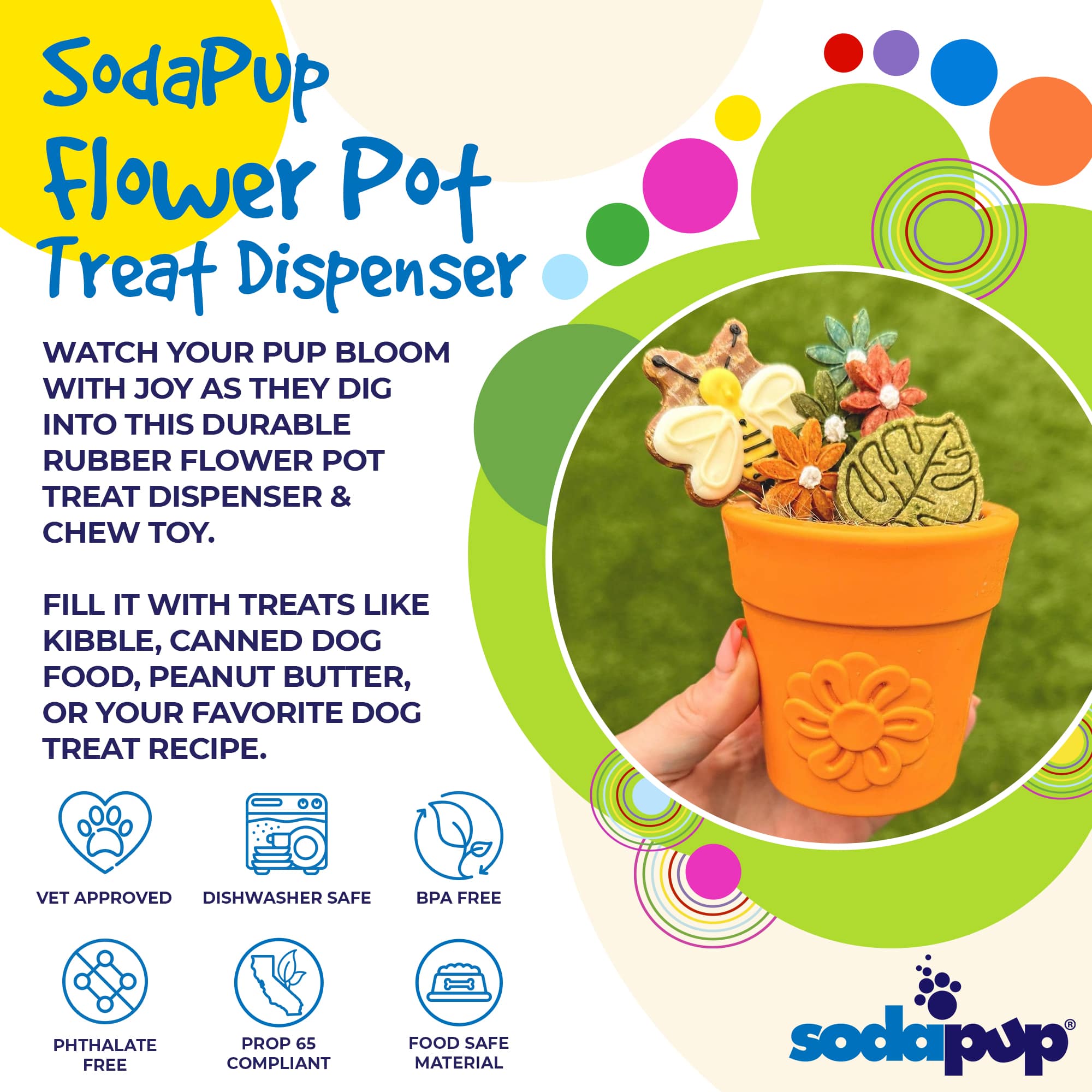 Get Flower Pot Durable Rubber Enrichment Toy at Sodapup! – SodaPup