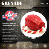 USA-K9 Grenade Shaped Rubber Dog Toy - Chew, Treat Dispenser & Tug Toy | USA - Army Green