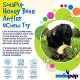 Honey Bone Dental Antler  eChew Ultra Durable Nylon Dog Chew Toy - XL - SodaPup/True Dogs, LLC