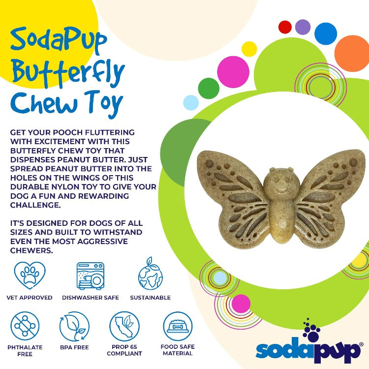 Butterfly Nylon Chew & Enrichment Toy | 2-in-1 for Aggressive