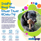 Honey Bone Dental Flower Tower eChew Ultra Durable Nylon Dog Chew Toy - XL - SodaPup/True Dogs, LLC