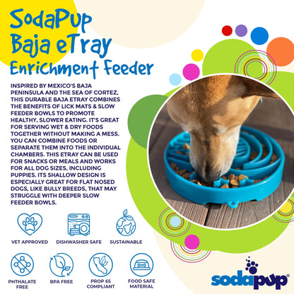 SodaPup Baja Design eTray Shallow Slow Feeder Dog Bowl Enrichment | USA Made