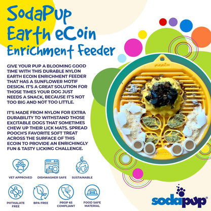 SodaPup Earth eCoin Nylon Lick Mat Dogs | USA Made Enrichment Toy