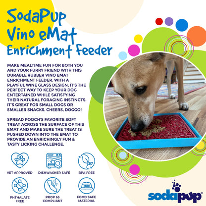 SodaPup Vino Dog eMat Enrichment Lick Mat Dogs Cats | Wine-Inspired Design|