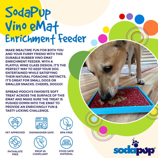 SodaPup Vino Dog eMat Enrichment Lick Mat Dogs Cats | Wine-Inspired Design|